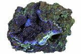 Sparkling Azurite Crystals with Malachite - Laos #170029-3